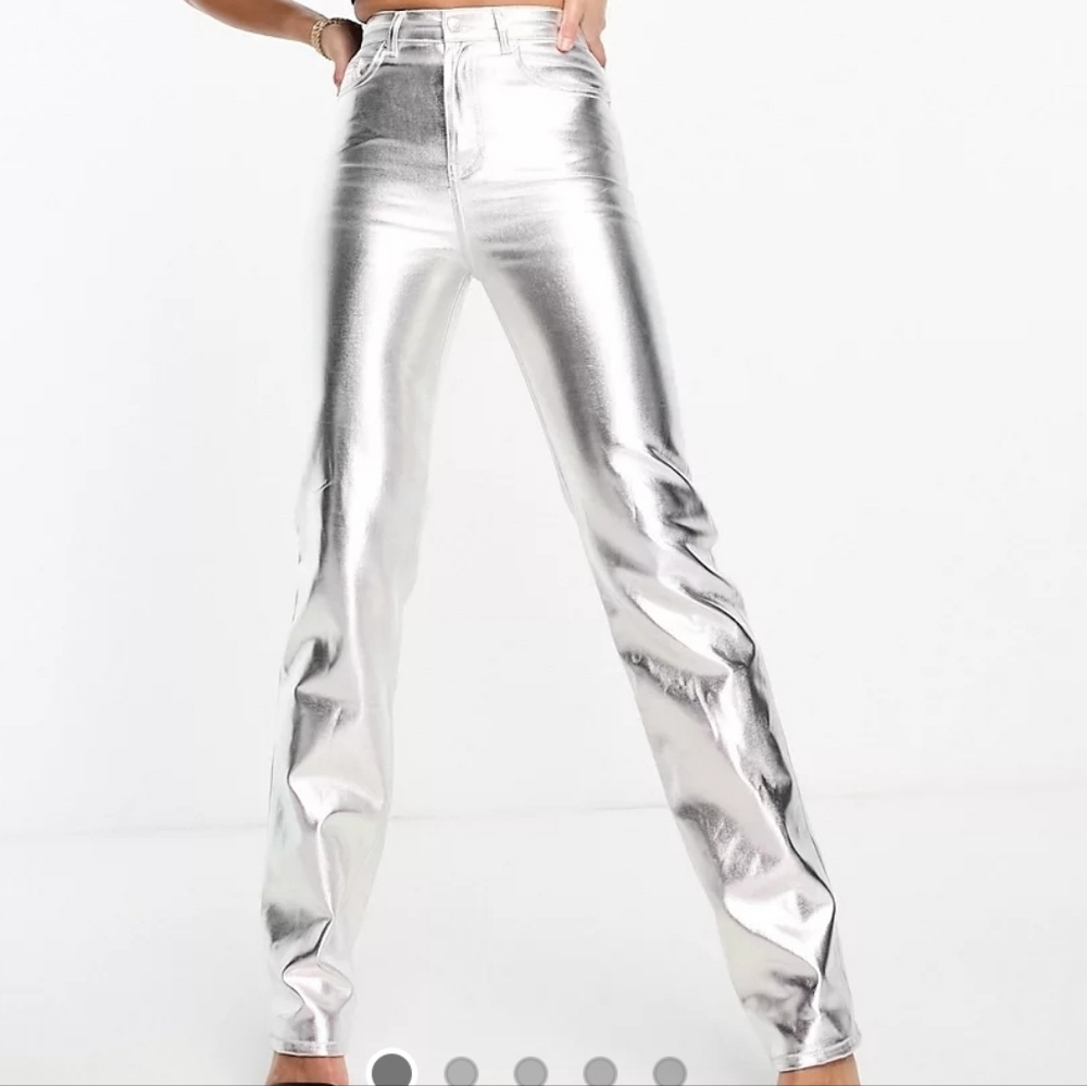 ASOS DESIGN Tall 90's Straight Jean in Silver